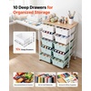 image:imageVEVOR Rolling Cart with Drawers 4 Drawer Storage Organizer Mobile Utility Cart with Steel Frame Universal Casters amp 2 Brakes for Office Classroom Craft Tools Garage Cleaning Supplies Rose Red248 L x 154 W x 352 H
