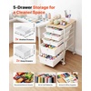 image:imageVEVOR Rolling Cart with Drawers 4 Drawer Storage Organizer Mobile Utility Cart with Steel Frame Universal Casters amp 2 Brakes for Office Classroom Craft Tools Garage Cleaning Supplies Rose Red157 L x 130 W x 250 H