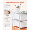 image:imageVEVOR Rolling Cart with Drawers Double Row 15 Drawer Storage Organizer Mobile Utility Cart Steel Frame Universal Casters amp 2 Brakes for Office Classroom Craft Room Studio Garage Gradient Red