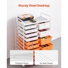 image:imageVEVOR Rolling Cart with Drawers Double Row 15 Drawer Storage Organizer Mobile Utility Cart Steel Frame Universal Casters amp 2 Brakes for Office Classroom Craft Room Studio Garage Gradient Red