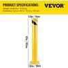 image:imageVEVOR Safety Bollard 36 Inch Height Bollard Post 55 Inch Diameter Steel Pipe Safety Bollard Post Yellow Steel Bollard Steel Safety Bollard with 8 Anchor Bolts Perfect for TrafficSensitive Area42Hx55D