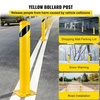 image:imageVEVOR Safety Bollard 48 Inch Height Bollard Post 45 Inch Diameter Steel Pipe Safety Bollard Post Yellow Steel Bollard Steel Safety Bollard with 8 Anchor Bolts Perfect for TrafficSensitive Area48Hx45D