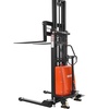 image:imageVEVOR Semi Electric Pallet Stacker 3300 lbs Capacity 9842 Lifting Height Pallet Lift Stacker Forklift with Straddle Legs amp Forks 866311 Inches Adjustable Fork Width Orange amp Black