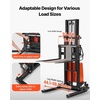 image:imageVEVOR Semi Electric Pallet Stacker 3300 lbs Capacity 9842 Lifting Height Pallet Lift Stacker Forklift with Straddle Legs amp Forks 866311 Inches Adjustable Fork Width Orange amp Black