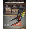 image:imageVEVOR Semi Electric Pallet Stacker 3300 lbs Capacity 9842 Lifting Height Pallet Lift Stacker Forklift with Straddle Legs amp Forks 866311 Inches Adjustable Fork Width Orange amp Black