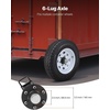 image:imageVEVOR Shipping Container Wheels 6Lug Wheels Kit Heavy Duty Shipping Container Axle with Ratchet Tie DownMoves 20 ft  40 ft Secure Transport for Dock Warehouse Construction Site Black6Lug