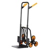 image:imageVEVOR Stair Climbing Cart 440 lbs Capacity Stair Climber Hand Truck and Dolly HeavyDuty Folding Trolley Cart with Dual Handle 6 Wheels amp 2 Elastic Ropes for Home Office Shopping Moving Warehouse