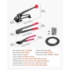 image:imageVEVOR Steel Banding Strapping Kit Heavy Duty Banding Sealer Tool with 200 ft Binding Straps 200 Metal Clasps Manual Pallet Packaging Strapping Kit for Warehouse Transportation Industrial BundlingSteel 34x600 5PC Set
