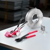 image:imageVEVOR Steel Banding Strapping Kit Heavy Duty Banding Sealer Tool with 200 ft Binding Straps 200 Metal Clasps Manual Pallet Packaging Strapping Kit for Warehouse Transportation Industrial BundlingSteel 34x400 4PC Set
