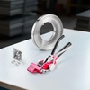 image:imageVEVOR Steel Banding Strapping Kit Heavy Duty Banding Sealer Tool with 200 ft Binding Straps 200 Metal Clasps Manual Pallet Packaging Strapping Kit for Warehouse Transportation Industrial BundlingSteel 34x100 3PC Set