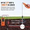image:imageVEVOR Underground Cable Locator 3 FT Max Detection Depth Wire Tracer Break Detector Finder with Earphone 1000 FT MaxDetection Length Cable Tester for Pet Fence Buried Sprinkler Valve Irrigation
