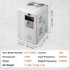 image:imageVEVOR VFD 10HP 75KW 34A 1 Phase 220V240V Input to 3 Phase 220V240V Output Variable Frequency Drive 0400Hz VFD for AC Motor Speed Control63x7x98