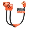 image:imageVEVOR Y Splitter Adapter 30 Amp 4 Prong Outlet 240 Volt Dryer to EV Charger Adapter NEMA 1430P to 1430R1450R with Grip Handle Heavy Duty 10 AWG STW Wire for EV Charger Dryer RV
