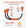 image:imageVEVOR Y Splitter Adapter Cord 50 Amp NEMA 1450 4 Prong 240V Splitter for RV and EV NEMA 1450P to Dual 1450R Outlets with Grip Handle Heavy Duty 6381 STW Wire Outdoor RV Power Extension Cord