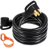 image:imageVEVOR 25 FT 50Amp RV Extension Cord NEMA N1450P to N1450R 125  250V Heavy Duty STW 63 81 RV Power Cord for EV Charging and RV Trailer Campers  for RV Trailer Camper FemaletoMale amp MaletoFemale Heavy Duty 63 81 Gauge STW Cord with Easy Grip Handle amp Organizer25 FT