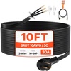 image:imageVEVOR 25 ft Dryer Extension Cord 4Prong NEMA 1430P to 1430R Dryer Cord 125V250V STW 10AWG4C 30A Pure Copper Wire Cable with Black NonWoven Bag and PVC Cable Tie for Outdoor amp Indoor UseBlack