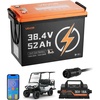 image:imageVEVOR 36V 384V 52AH Lithium Golf Cart Battery with 18A Charger Lifepo4 Battery Kit Builtin 100A BMS 4000 Cycles 2C Discharge Rate Bluetooth amp Mobile APP for Golf Carts Trolling Motors