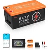 image:imageVEVOR 36V48V 105Ah Golf Cart Lithium Battery 3648 Volt Golf Cart Battery with 200A BMS LCD or Touch Monitor and Mobile APP LiFePO4 Battery with 600A Peak Current 4000 Cycles for Golf Carts48V Battery  ABS Casing
