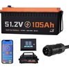 image:imageVEVOR 48V 512V 105AH Lithium Golf Cart Battery with 18A Charger Lifepo4 Battery Kit Builtin 200A BMS with Bluetooth amp Touch Monitor 2C Discharge 4000 Cycles for Golf Carts Trolling Motors