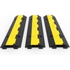 image:imageVEVOR 5 Channel Cable Protectors Extreme Rubber Cable Ramps Heavy Duty Protective Cable Wire Cord Ramp Driveway Rubber Traffic Speed Bumps Cable Protector 5Channel 1Pack18000Lb  for Driveway Modular Interlocking Connection Heavy Duty Cable Traffic Speed Bump with FlipOpen Top Cover Black  Yellow3PC2 Channel