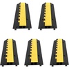 image:imageVEVOR 5 Pack Rubber Cable Protector Ramp 2 Channel Heavy Duty 66000 lbs Load Capacity Cable Wire Cord Cover Ramp Speed Bump Driveway Hose Cable Ramp Protective Cover 2Channel 5 Pack66000 lbs5 Pcs