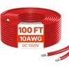 image:imageVEVOR 50FT Solar Panel Extension Cable 10AWG Solar Extension Cable Wire with Female amp Male Waterproof Connectors 6mm PV Cable for Home Ship and RV Solar Panels 50FT Black  50FT Red Set of 2Red