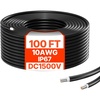 image:imageVEVOR 50FT Solar Panel Extension Cable 10AWG Solar Extension Cable Wire with Female amp Male Waterproof Connectors 6mm PV Cable for Home Ship and RV Solar Panels 50FT Black  50FT Red Set of 2Black