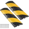 image:imageVEVOR 6FT Rubber Driveway Speed Bumps for Road2PCS Heavy Duty 2 Channel Modular Traffic Speed Humps 22000 lbsAxle Load Capacity 72 Cable Protector Ramp with Screws for Asphalt Concrete Gravel2 Pack3FT