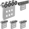 image:imageVEVOR 8 Wheel Trolley Assembly Rollers 4 Pcs 3000 lbs Load Dual Bearing Trolley Assembly for 158 Wide and All 158 or Taller Strut Channel Heavy Duty Sliding Track System for Warehouse Garage