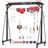 image:imageVEVOR Adjustable Gantry Crane 2200 lbs Capacity Portable Shop Lift Hoist with 9571429 in Height Adjustable Manual Trolley Electrical Hoist Sling Shackles for Factory Warehouse Auto Repair