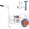 image:imageVEVOR Beach Fishing Cart 200 lbs Load Capacity Foldable Fishing Cart with HeavyDuty Carbon Steel Frame 13Inch AllTerrain PU Balloon Tires 7 Rod Holders for Outdoor Activities Camping Picnic519 D x 323 W x 344 H