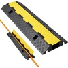 image:imageVEVOR Cable Protector Ramp 1 Channel Heavy Duty 3937 Rubber Cord Hose Wire Cover 276W x 197H Channel Size Traffic Speed Bump with FlipOpen Top Cover for Indoor Outdoor Use