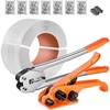 image:imageVEVOR Electric Strapping Machine for 039075 PP PET Straps Portable Electric Banding Tool with Digital Display 2 x 4000mAh Battery Powered Automatic Strapping Tool for Packaging Box PalletPP 12x3200 5PC Set