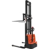 image:imageVEVOR Full Electric Pallet Stacker 3300 lbs Load Capacity 130 Max Lifting Height Pallet Lift Stacker Forklift with Straddle Legs amp Forks 866311 Inches Adjustable Fork Width Orange amp Black