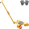 image:imageVEVOR Machinery Skate Dolly 6614 LBS3T Industrial Machinery Mover with Handle Carbon Steel Machinery Moving Skate with 3 360 Swivel PU Wheels 360 Rotation NonSlip Cap for Warehouse Workshop