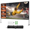 image:imageVEVOR Outdoor Movie Screen wStand 150 Portable Movie Screen 169 HD Wide Angle Outdoor Projector Screen Front amp Rear Projection wStorage Bag amp Stand for Office Home Theater Outdoor Indoor Use  Front amp Rear Projection Wide Angle with Storage Bag for Office Home Theater Outdoor and Indoor Use Black and White150inch