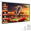image:imageVEVOR Projector Screen 100 inch Manual Pull Down Projector Screen 169 4K 1080 HD Projector Screen AutoLocking Portable Projection Screen Projector Screen for Family Home Office TheaterTLES120