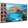 image:imageVEVOR Projector Screen 100 inch Manual Pull Down Projector Screen 169 4K 1080 HD Projector Screen AutoLocking Portable Projection Screen Projector Screen for Family Home Office TheaterTL100SA