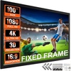 image:imageVEVOR Projector Screen 130inch Outdoor Projector Screen 169 Movie Screen Fixed Frame 3D Projector Screen for 4K HDTV Movie Theater100inch