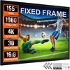 image:imageVEVOR Projector Screen 130inch Outdoor Projector Screen 169 Movie Screen Fixed Frame 3D Projector Screen for 4K HDTV Movie Theater155inch