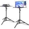image:imageVEVOR Projector Stand with Wheels Laptop Stand Tripod Adjustable Height from 313 to 673 Projector Tripod Stand with 2 Trays amp Gooseneck Phone Holder for Outdoor Movies Home Office or StudioTripod without Wheels