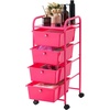 image:imageVEVOR Rolling Cart with Drawers 4 Drawer Storage Organizer Mobile Utility Cart with Steel Frame Universal Casters amp 2 Brakes for Office Classroom Craft Tools Garage Cleaning Supplies Rose Red154 L x 130 W x 320 H