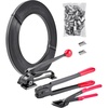 image:imageVEVOR Steel Banding Strapping Kit Heavy Duty Banding Sealer Tool with 200 ft Binding Straps 200 Metal Clasps Manual Pallet Packaging Strapping Kit for Warehouse Transportation Industrial BundlingSteel 34x600 5PC Set