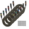 image:imageVEVOR XLR Cable 25 ft 6 Pack Shielded Balanced DMX Male to Female Microphone Cables GoldPlated 3Pin XLR Mic Speaker Cord Wires for Stage Lighting Microphones Amplifier Mixer Speaker Systems