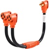 image:imageVEVOR Y Splitter Adapter Cord 50 Amp NEMA 1450 4 Prong 240V Splitter for RV and EV NEMA 1450P to Dual 1450R Outlets with Grip Handle Heavy Duty 6381 STW Wire Outdoor RV Power Extension Cord