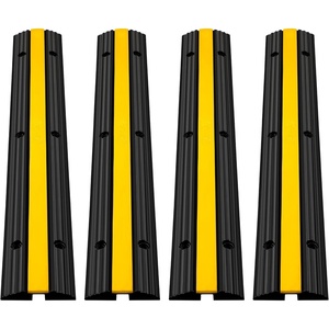 image:imageHappybuy 4 Pack of 1Channel Rubber Cable Protector Ramps Heavy Duty 18000Lbs Load Capacity Cable Wire Cord Cover Ramp Speed Bump Driveway Hose Cable Ramp Protective Cover  Heavy Duty 18000Lbs Load Capacity Speed Bump Driveway Hose Cable RampProtective Cover