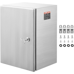 image:imageSteel Electrical Box 16 x 12 x 8 Electrical Enclosure Box 304 Stainless Steel Electronic Equipment Enclosure Box IP65 Weatherproof WallMounted Metal Electrical Enclosure with Mounting Plate16 x 12 x 6