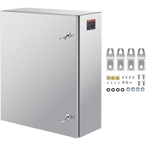 image:imageSteel Electrical Box 16 x 12 x 8 Electrical Enclosure Box 304 Stainless Steel Electronic Equipment Enclosure Box IP65 Weatherproof WallMounted Metal Electrical Enclosure with Mounting Plate24 x 20 x 8