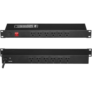 image:imageVEVOR 10 Outlet Horizontal 1U Rack Mount PDU Power Strip for Network Server Racks 10 Individual Led Switches Surge Protection amp Overload Protection 110125V15A with 6ft 14AWG Power Cord12 OutletIntegrated Switches