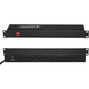 image:imageVEVOR 10 Outlet Horizontal 1U Rack Mount PDU Power Strip for Network Server Racks 10 Individual Led Switches Surge Protection amp Overload Protection 110125V15A with 6ft 14AWG Power Cord8 OutletIndividual Switches